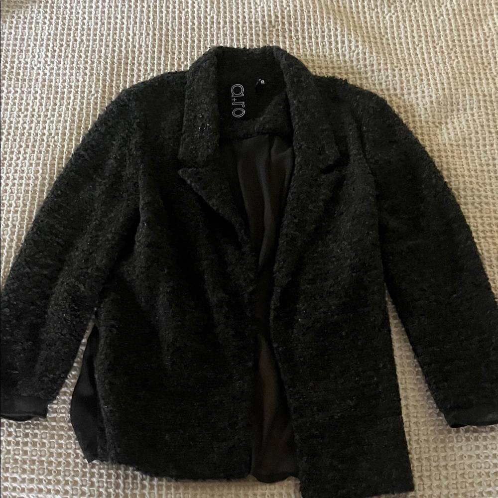 a+ro Women's Elegant Black Teddy Jacket